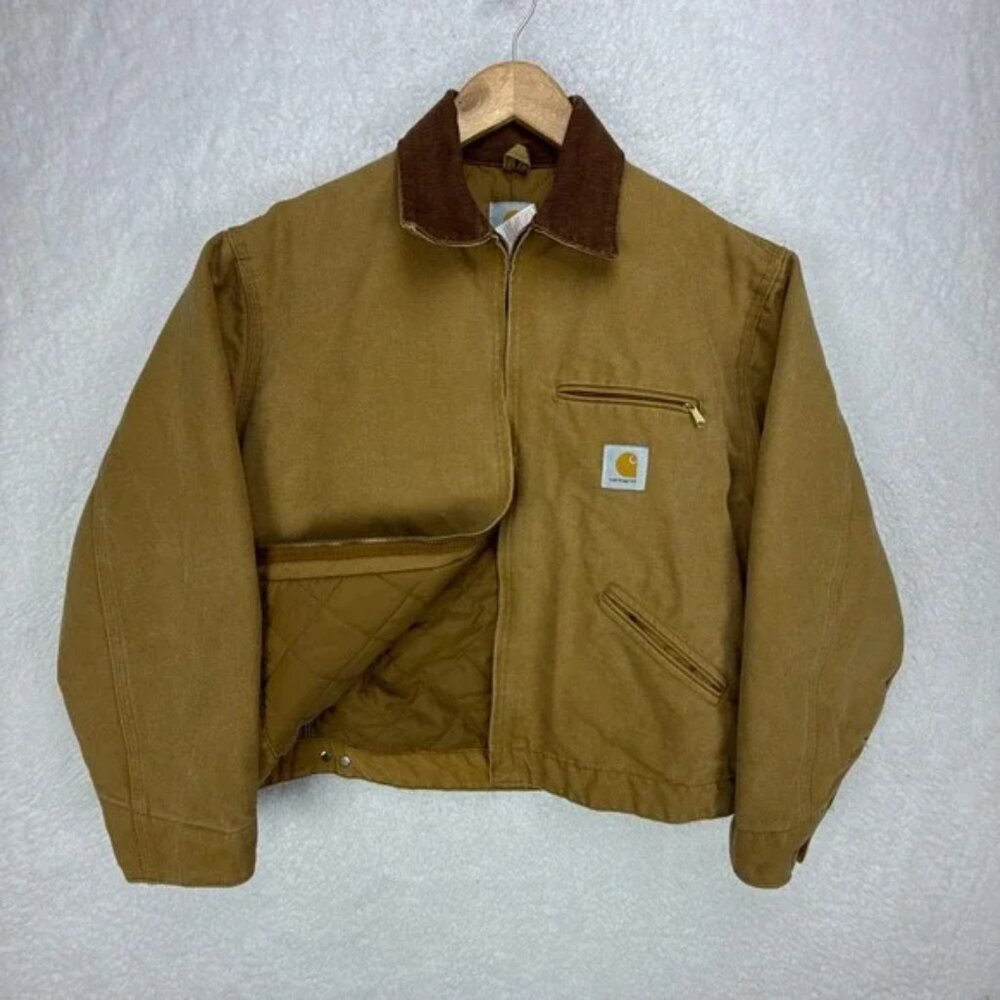 Carhartt Detroit Jacket Quilt Lined Womens Large J30 BRN JQW226 Brown